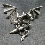Pandantiv argint Dragon cu sabie